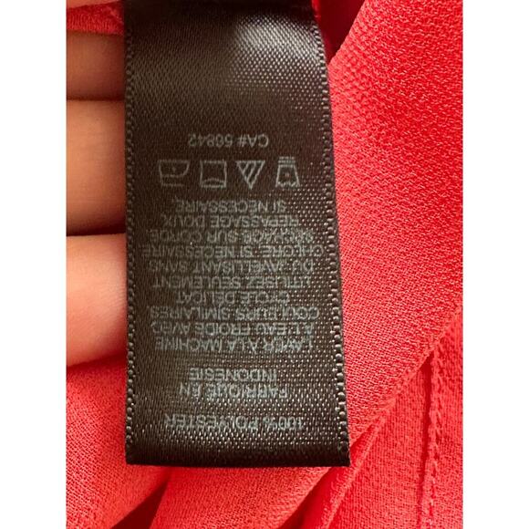 Express Chiffon Bell Sleeve Blouse Coral Size Small - Picture 6 of 7